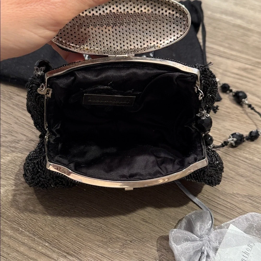 Jack Anthony Black Beaded Evening Clutch